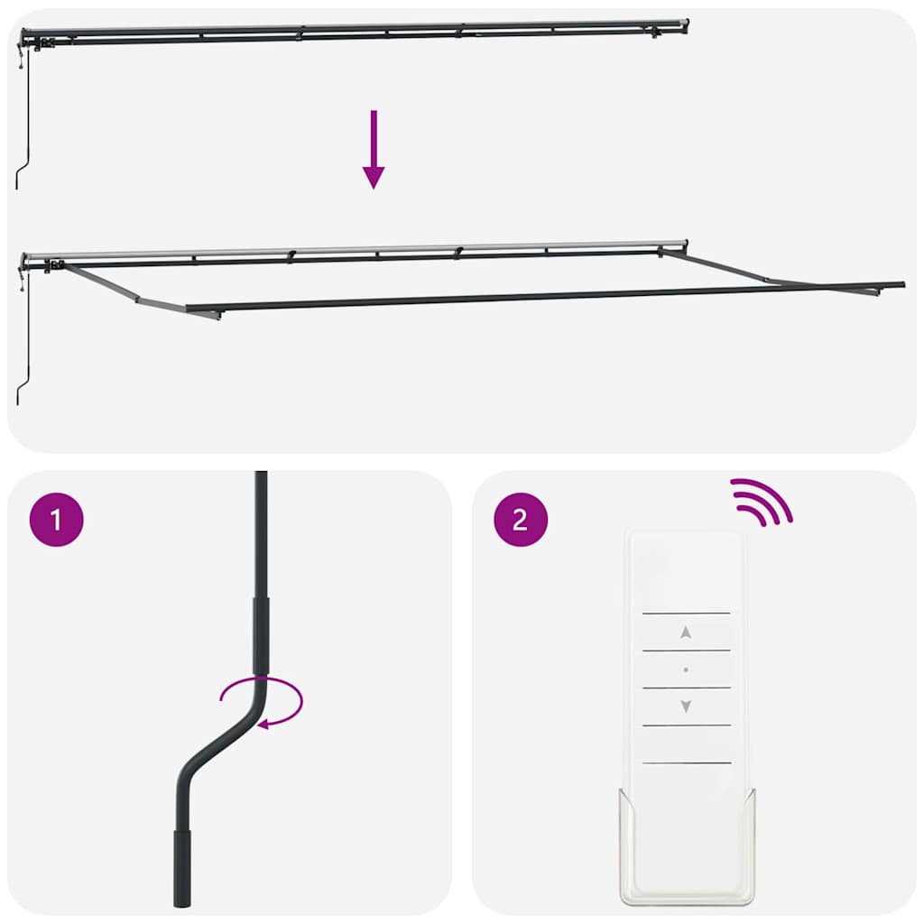 Tenda Retrattile Bianco 600 × 300 cm Tessuto e Alluminio