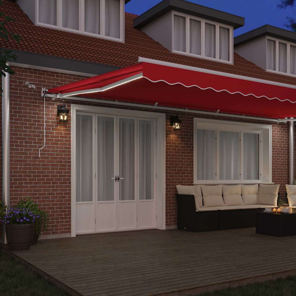Tenda Retrattile Rosso 600 × 300 cm Poliestere e Metallo