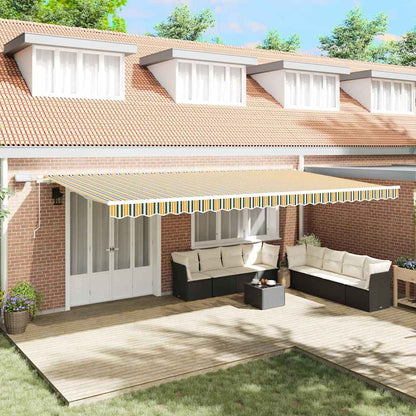 Tenda Retrattile Verde e giallo 600 × 300 cm Tessuto e acciaio | homemem39
