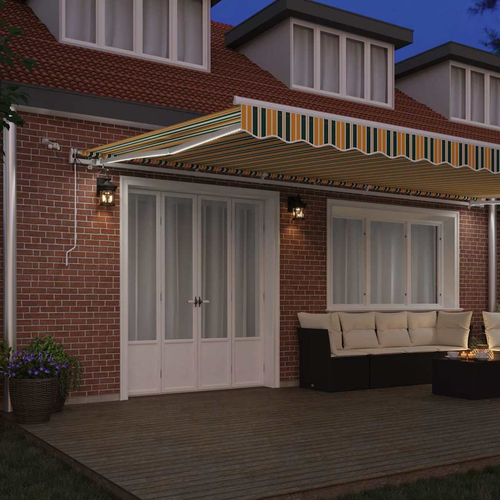 Tenda Retrattile Verde e Giallo 600 × 300 cm | homemem39