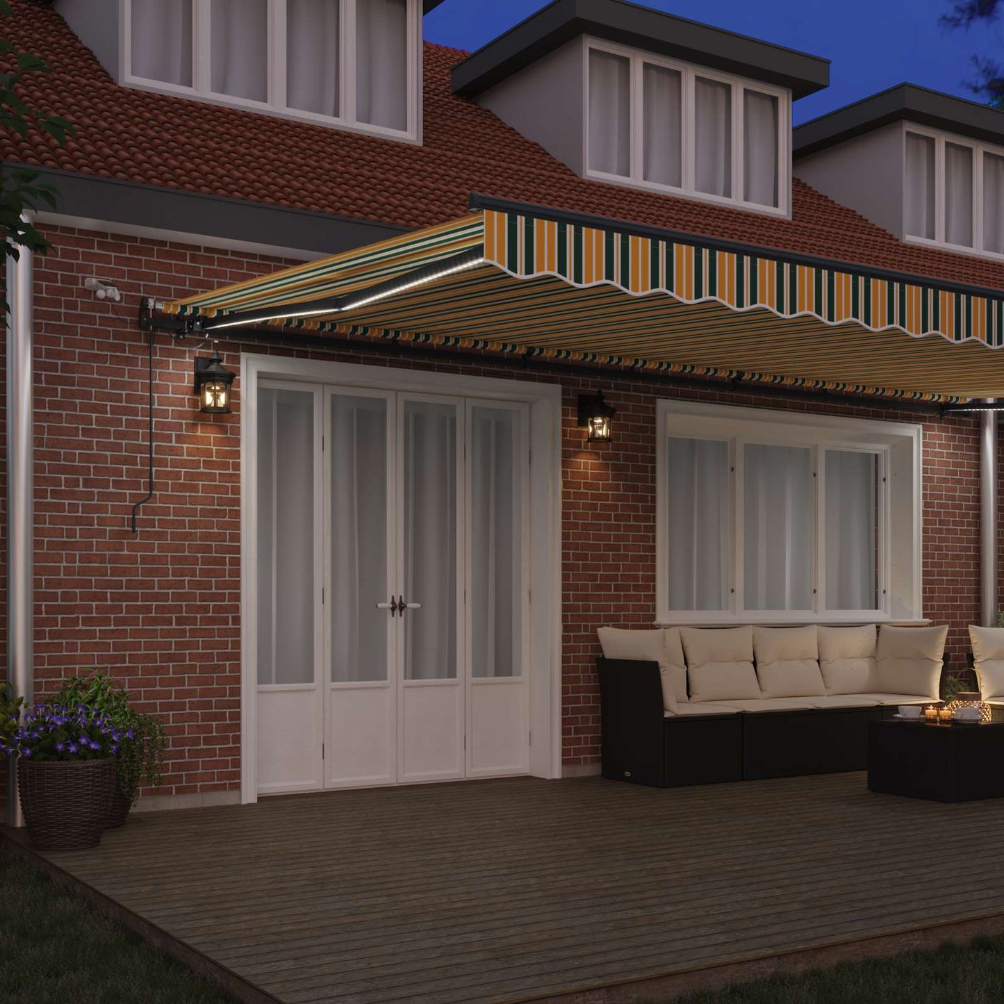 Tessuto per Tenda Verde e giallo 600 × 300 cm Poliestere | homemem39
