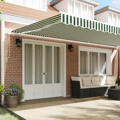 Tenda Retrattile Verde e Bianco 600 × 300 cm | homemem39