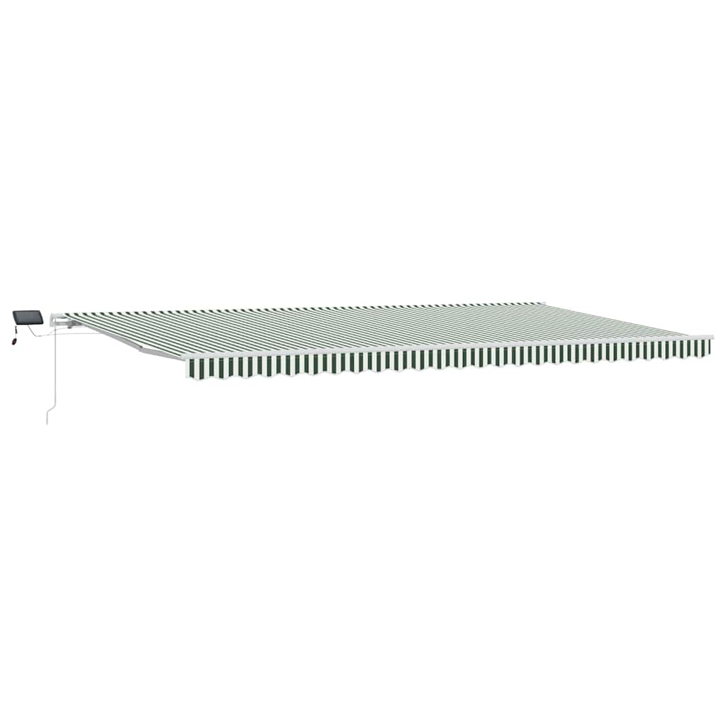 Tenda Retrattile Verde e Bianco 600 × 300 cm Tessuto e acciaio | homemem39