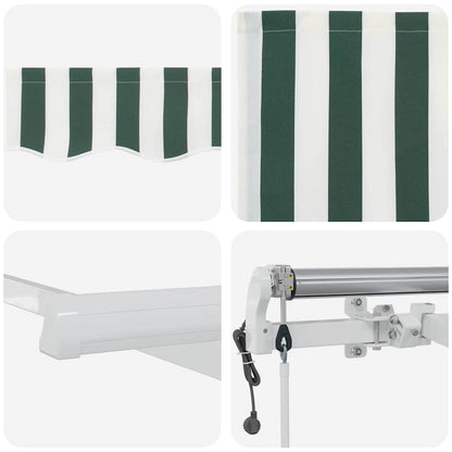 Tettuccio Elettrico Retrattile Verde e Bianco 600 × 300 cm | homemem39