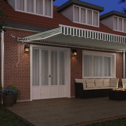 Tenda Retrattile Verde e Bianco 600 × 300 cm | homemem39