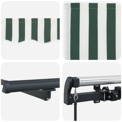 Tenda Retrattile Verde e Bianco 600 × 300 cm | homemem39