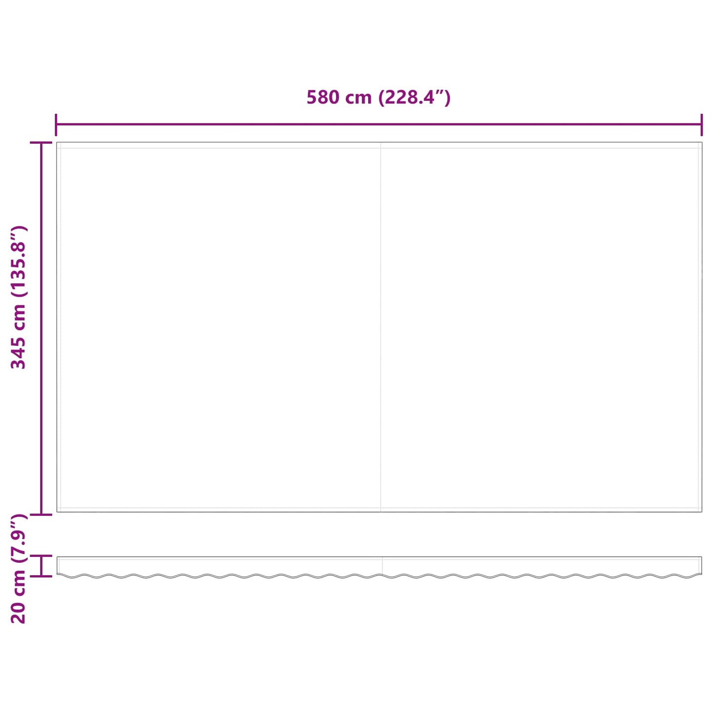 Tenda retrattile Giallo e Arancione 600 × 350 cm