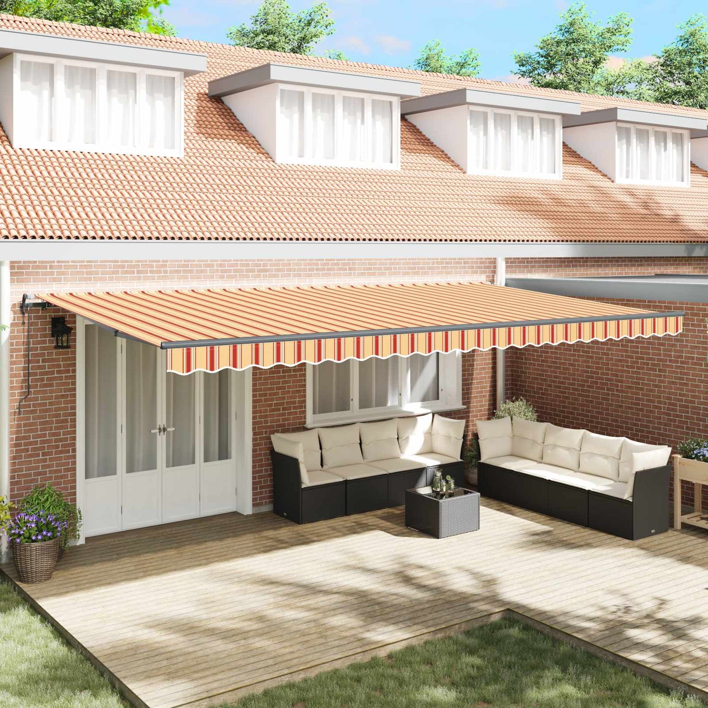 Tenda Retrattile Giallo e Arancione 600 × 350 cm | homemem39