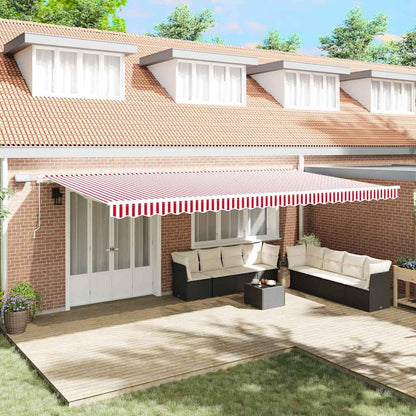 Tenda retrattile Rosso e Bianco 600 × 350 cm