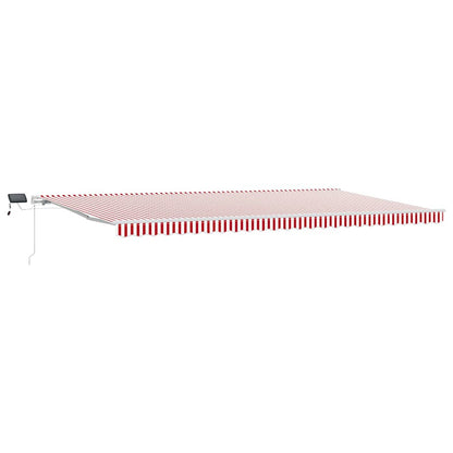 Tenda Retrattile Rosso e Bianco 600 × 350 cm Tessuto e acciaio | homemem39