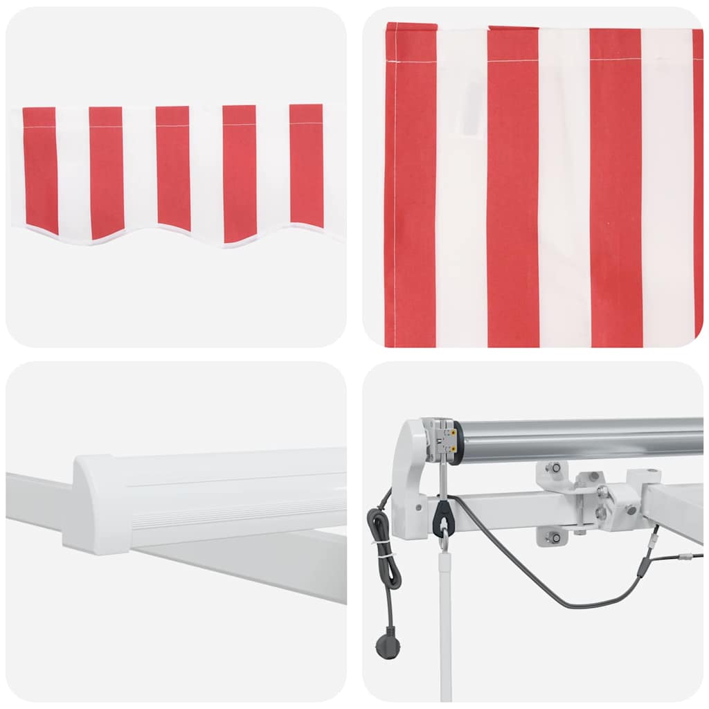 Tenda Retrattile Rosso e Bianco 600 × 350 cm | homemem39