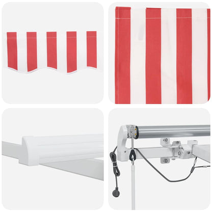 Tenda Retrattile Rosso e Bianco 600 × 350 cm | homemem39
