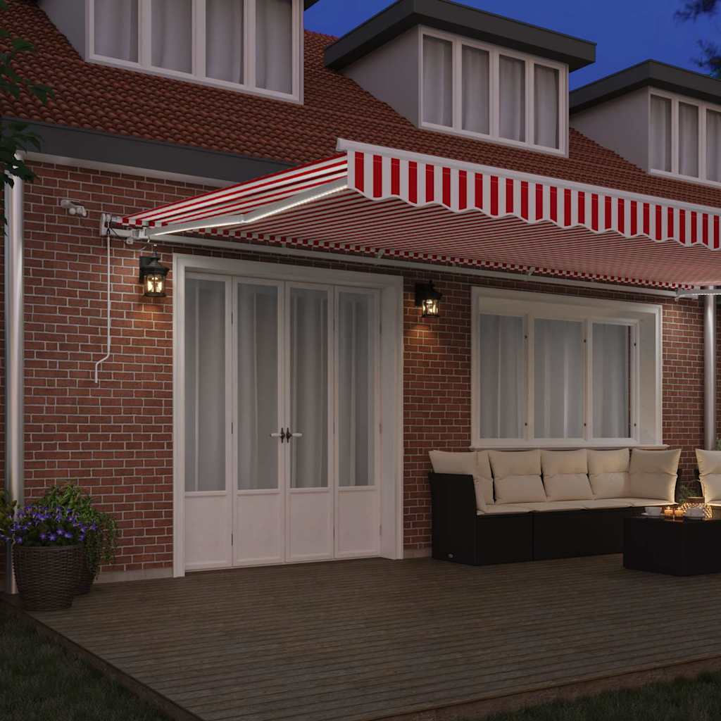 Tenda Retrattile Rosso e Bianco 600 × 350 cm | homemem39