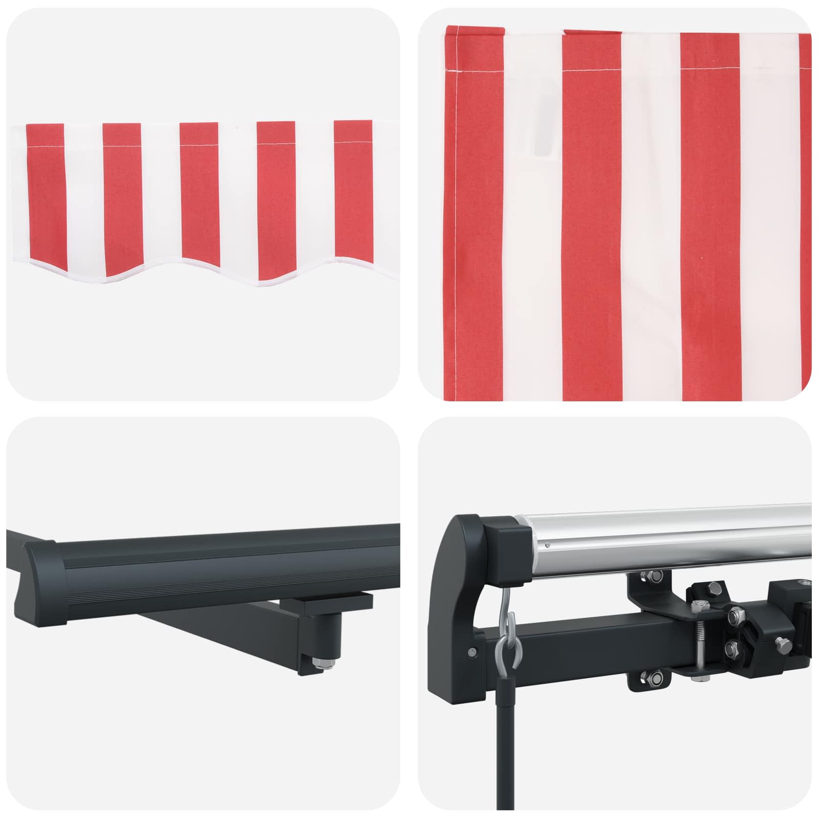 Tenda Retrattile Rosso e Bianco 600 × 350 cm | homemem39