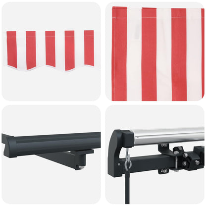Tenda Retrattile Rosso e Bianco 600 × 350 cm | homemem39