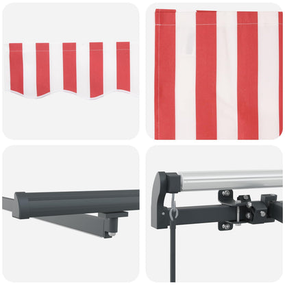 Tenda Retrattile Rosso e bianco 600 ×350 cm Tessuto | homemem39