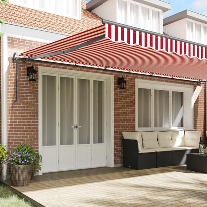 Tenda Retrattile Rosso e Bianco 600 × 350 cm | homemem39