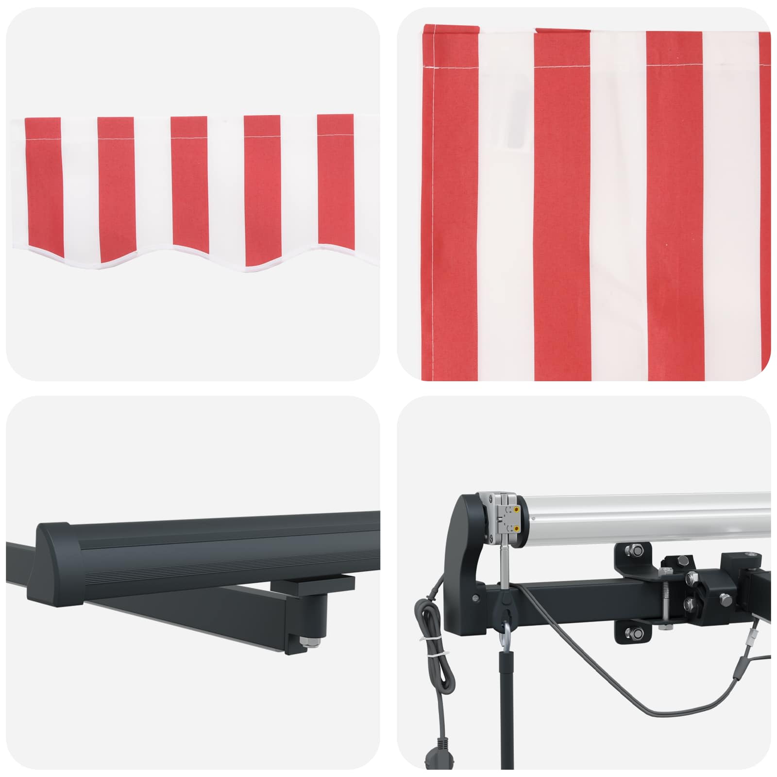 Tessuto per Tenda Rosso e Bianco 600 × 350 cm Poliestere | homemem39