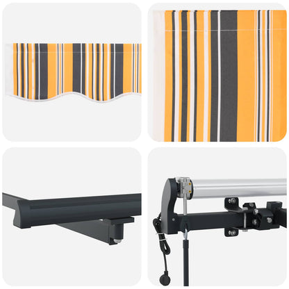 Tenda Retrattile Multicolore 600 × 350 cm Tessuto e Alluminio | homemem39