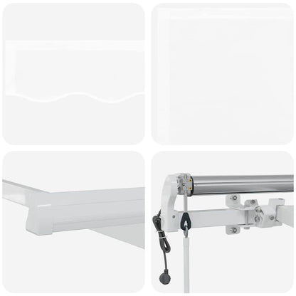 Tenda retrattile Bianco 600 × 350 cm Tessuto e Alluminio | homemem39