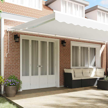Tenda retrattile Bianco 600 × 350 cm Tessuto e Alluminio | homemem39