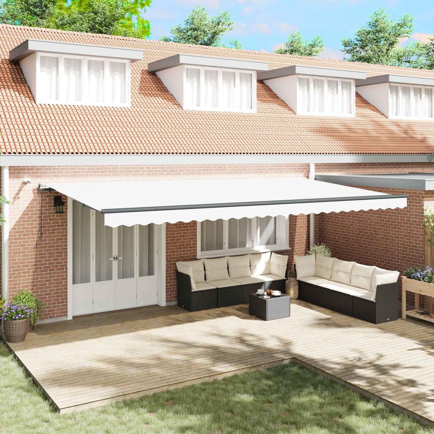 Tenda retrattile Bianco 600 × 350 cm Poliestere | homemem39