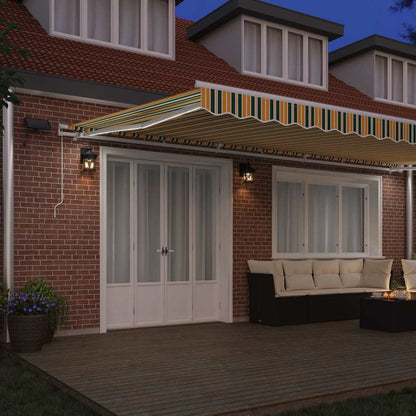 Tenda Retrattile Verde e giallo 600 × 350 cm Tessuto e acciaio | homemem39
