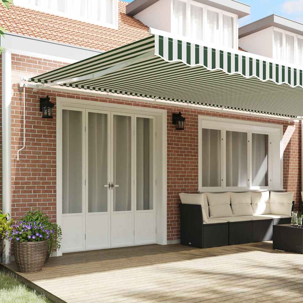 Tenda retrattile Verde e Bianco 600 × 350 cm | homemem39