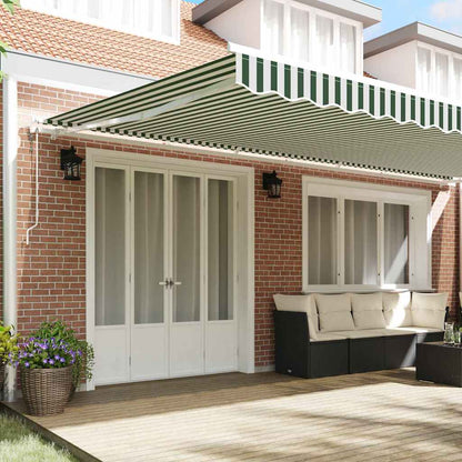 Tenda retrattile Verde e Bianco 600 × 350 cm | homemem39