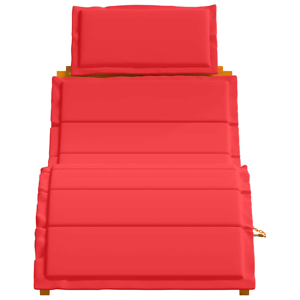 Lettino prendisole con cuscino 2 pcs Rosso 184 x 55 x 64cm