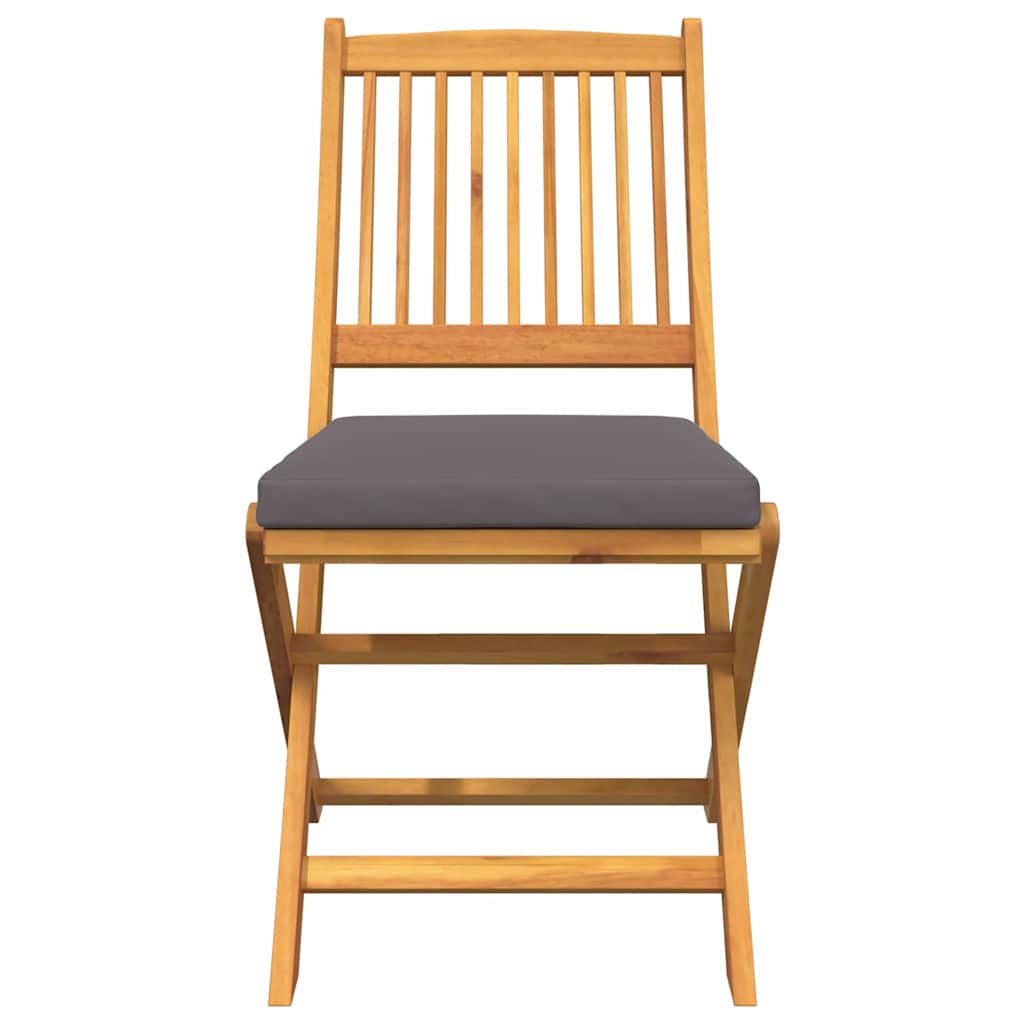 Sedia pieghevole con cuscino 2 pcs Grigio 49 x 57.5 x 92cm - homemem39