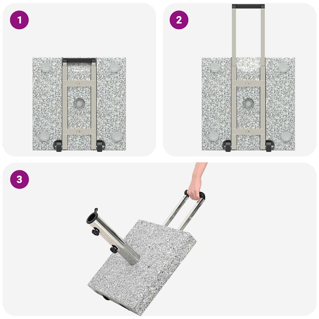 Base per ombrellone Grigio 41 x 41 x 37 cm Granito - homemem39