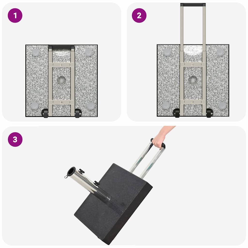 Base per ombrellone Nero 41 x 41 x 37 cm Granito - homemem39