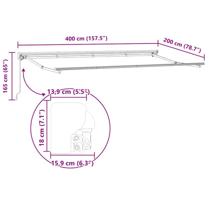 Struttura della tenda Regolabile Bianco 4 x 2 m Acciaio | homemem39
