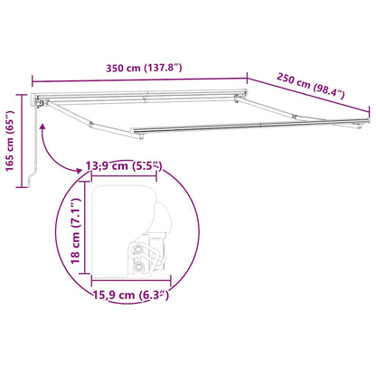 Struttura della tenda Regolabile Antracite 3,5 x 2,5 m Acciaio | homemem39