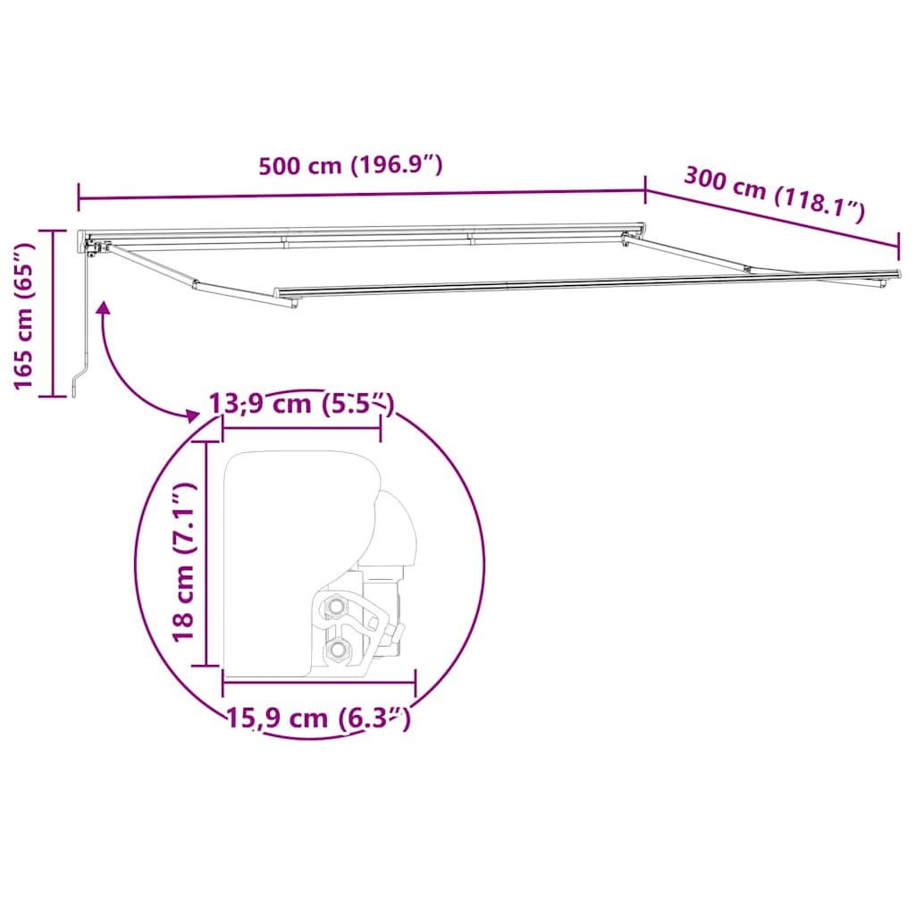 Struttura della tenda Antracite 5 x 3 m