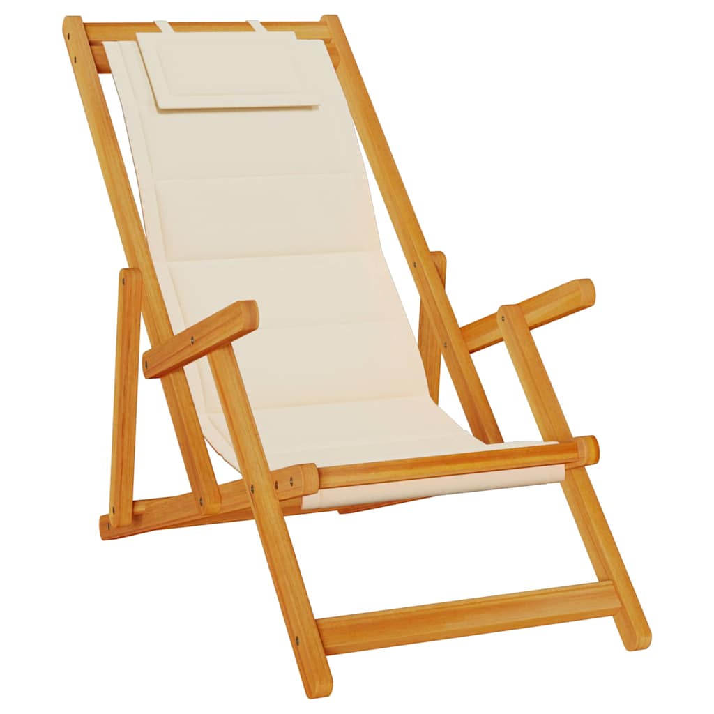Sedia da spiaggia 2 pcs Marrone x Legno massello di acacia