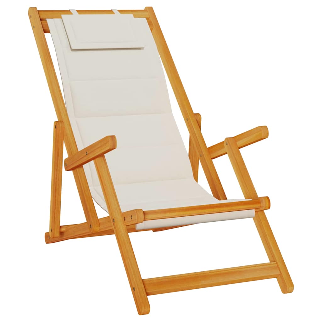 Sedia da spiaggia 2 pcs Marrone x Legno massello di acacia