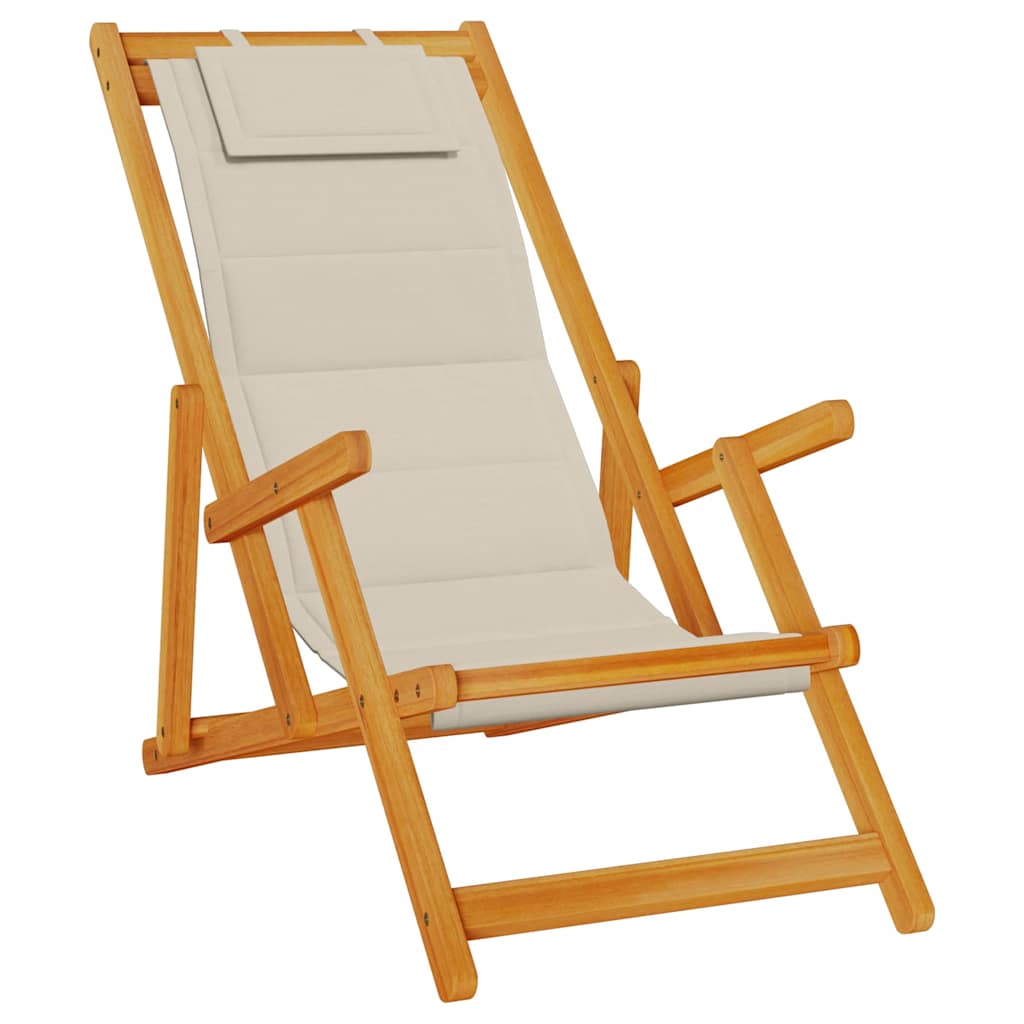 Sedia da spiaggia 2 pcs Marrone x Legno massello di acacia