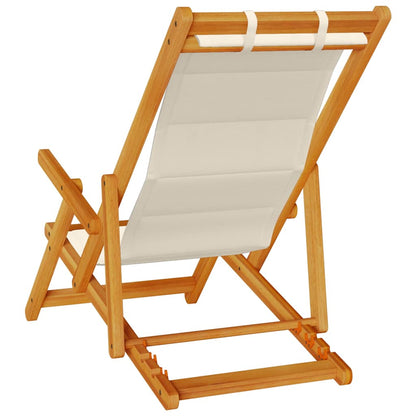 Sedia da spiaggia 2 pcs Marrone x Legno massello di acacia