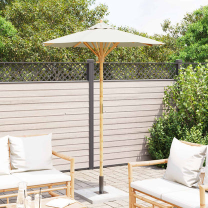 Ombrello da giardino Bianco Crema Ø 150 x 210 cm Bambù | homemem39