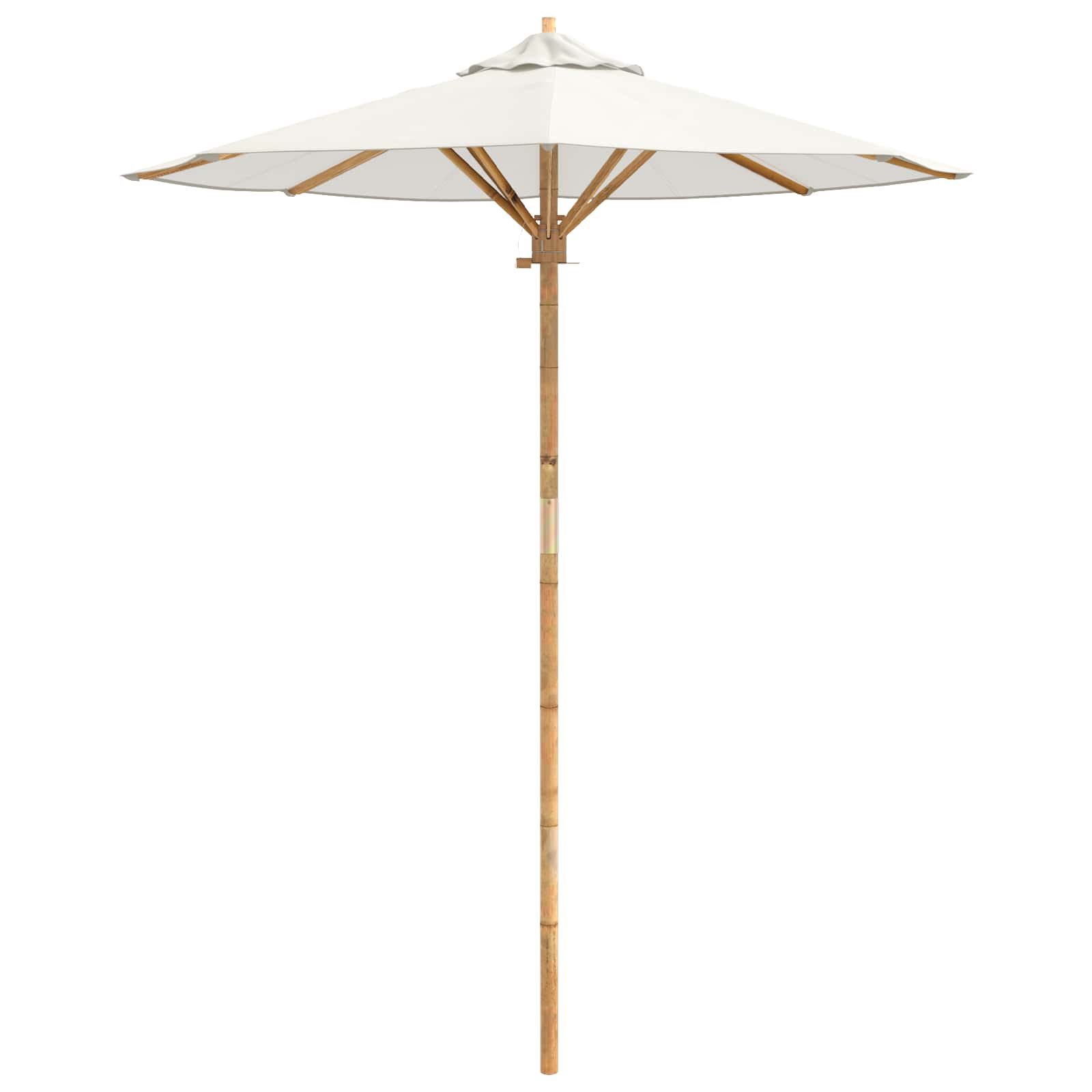 Ombrello da giardino Bianco Crema Ø 180 x 230 cm Bambù | homemem39