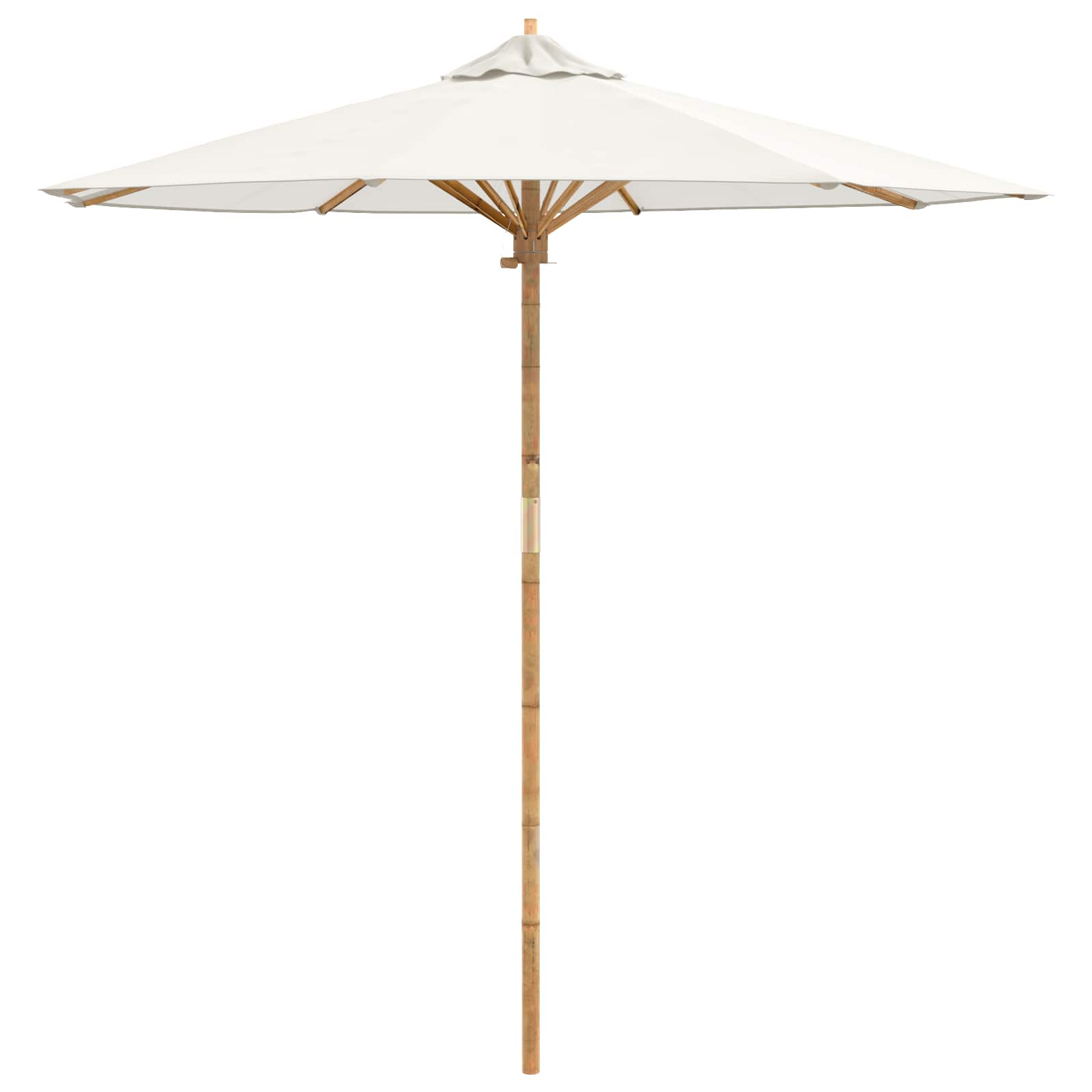 Ombrello da giardino Bianco Crema Ø 217 x 230 cm Bambù | homemem39