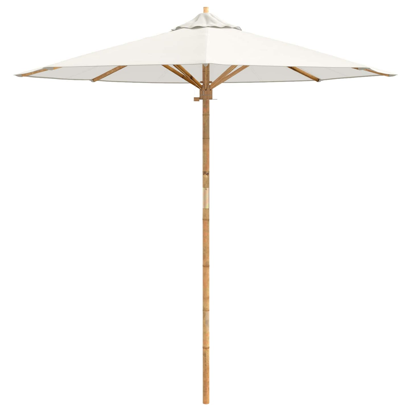 Ombrello da giardino Bianco Crema Ø 217 x 230 cm Bambù | homemem39