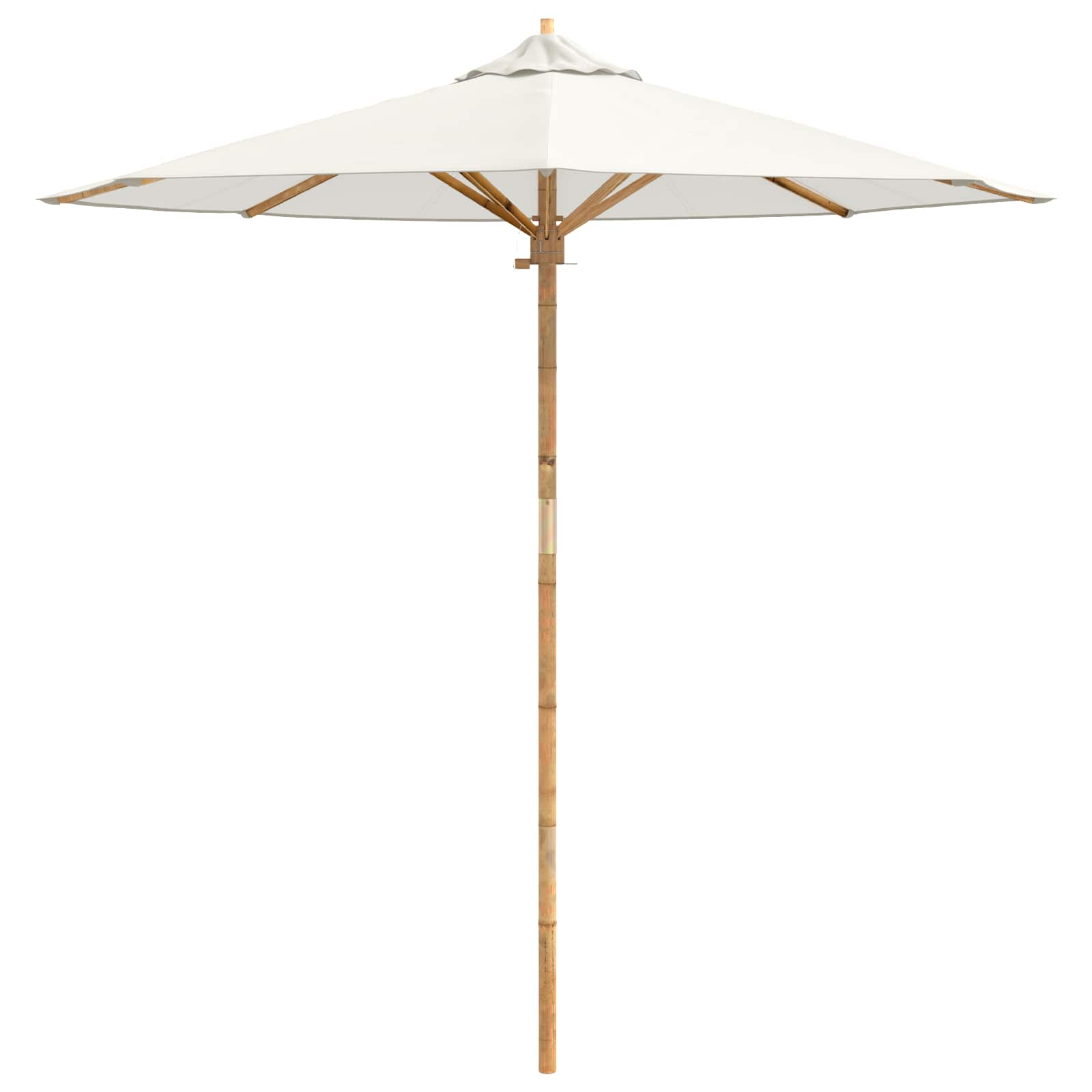 Ombrello da giardino Bianco Crema Ø 217 x 230 cm Bambù | homemem39