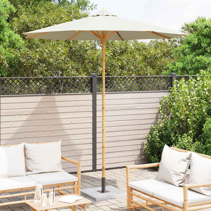 Ombrello da giardino Bianco Crema Ø 240 x 260 cm Bambù