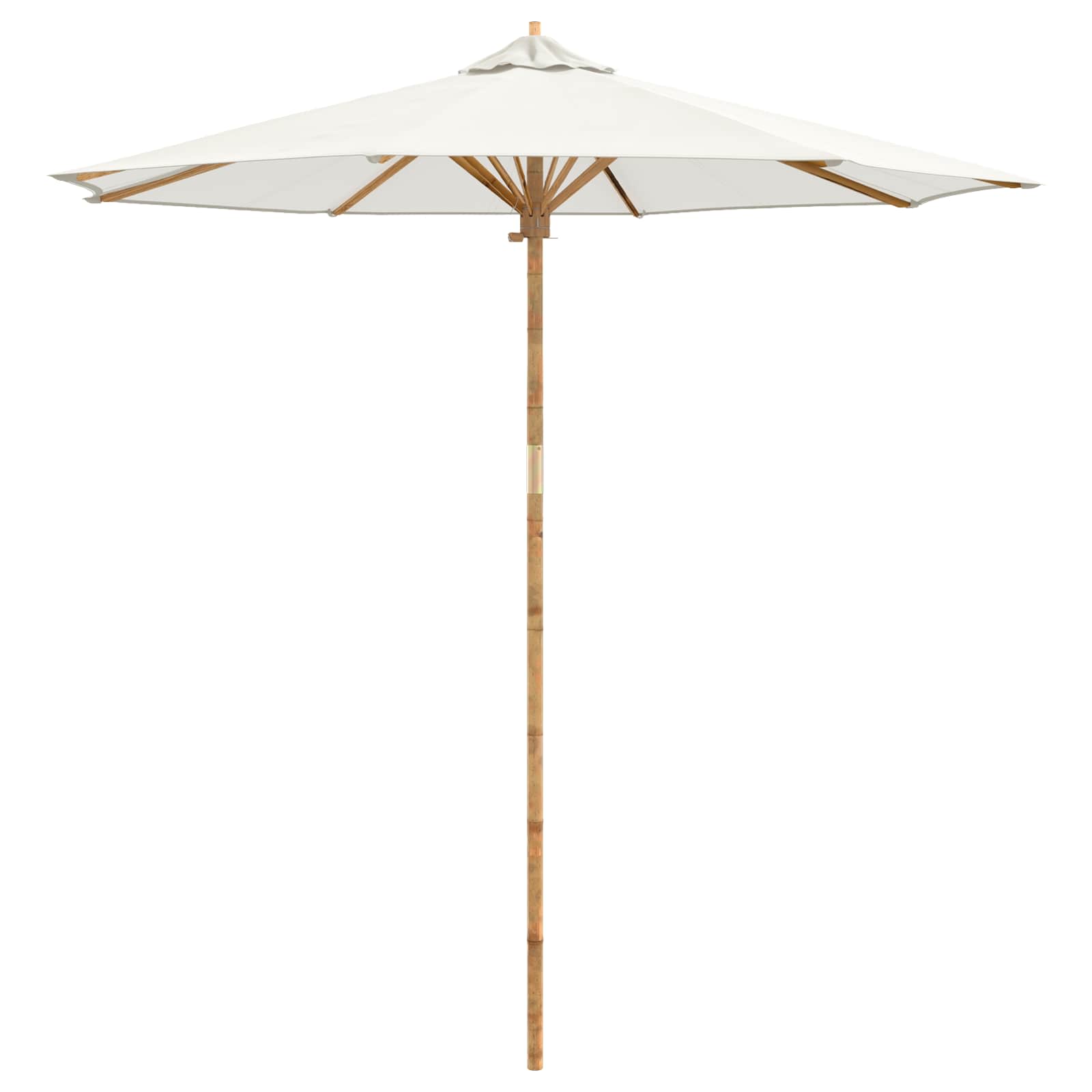 Ombrello da giardino Bianco Crema Ø 240 x 260 cm Bambù | homemem39