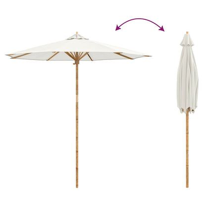 Ombrello da giardino Bianco Crema Ø 240 x 260 cm Bambù