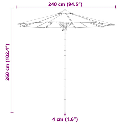 Ombrello da giardino Bianco Crema Ø 240 x 260 cm Bambù | homemem39