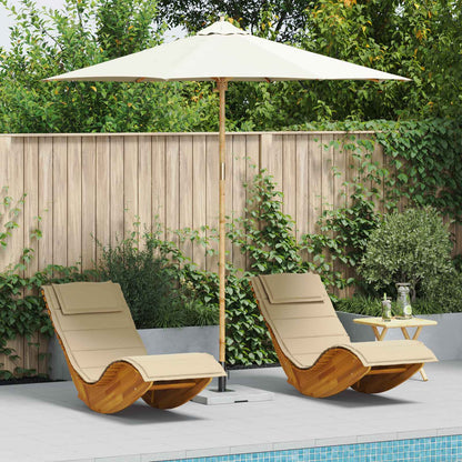 Ombrello da giardino Bianco Crema Ø 270 x 260 cm Bambù